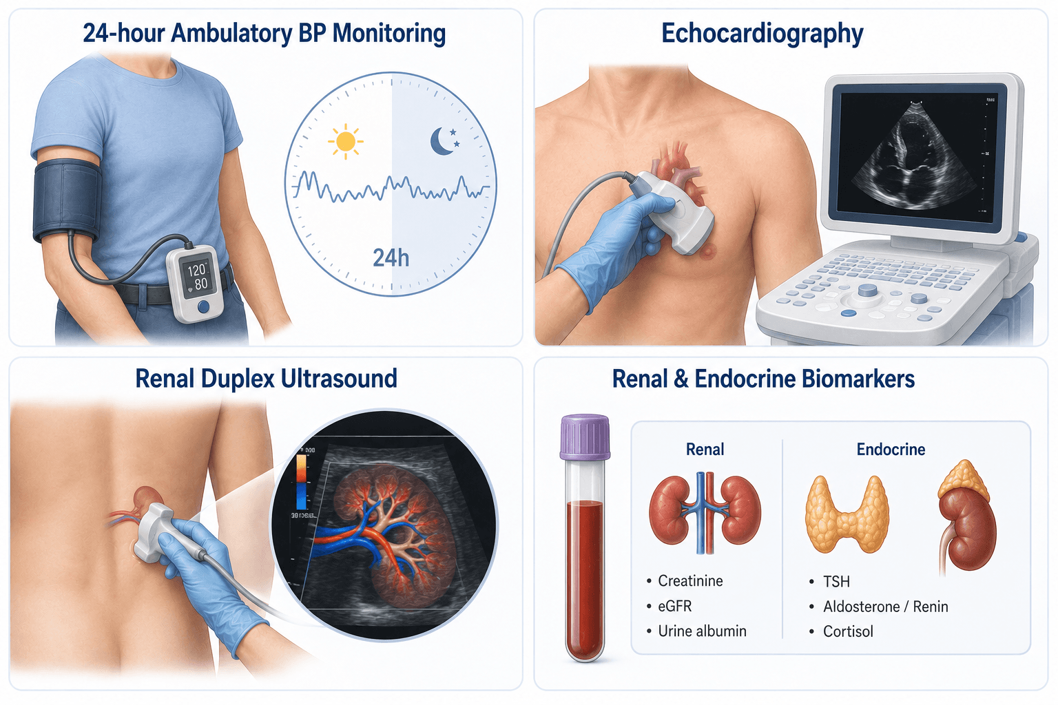 Hypertension Diagnostic Testing Infographic